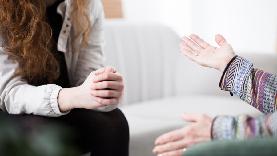 A coaching session between two people